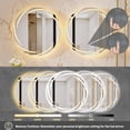 thumbnail image 6 of LUVODI Bright LED Bathroom Mirror with Backlit Whirlwind Patterned Anti-Fog Dimming Mirror 35" Round, 6 of 10