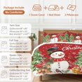 thumbnail image 6 of Winter Snowman Bedding Duvet Cover Set Full Size 4 Pieces Merry Christmas Xmas Tree Elk Red Wood Grain Bedding Set with Zipper Closure, 1 Comforter Cover 86x86 Inches 1 Flat Sheet & 2 Pillow Cases, 6 of 7