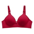 thumbnail image 2 of Fsqjgq Sports Bras for Women Plus Size Middle And Elderly Comfort Thin Underwear Adjustable Lightly Lined Padded Seamless Wireless Push Up Bras Red 38, 2 of 3