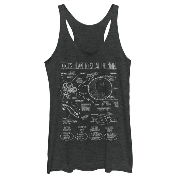 Despicable Me Women S Despicable Me Gru Plans To Steal Moon Racerback Tank Top Walmart Com Walmart Com