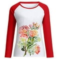 thumbnail image 4 of Pompotops Mode Femmes Printemps Automne Patchwork Imprimé Manches Longues Col Rond Casual Tee Tops, 4 of 6