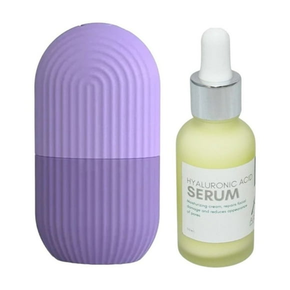 Set antiedad con masajeador facial y suero ácido hialurónico y retinol