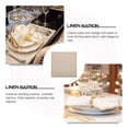thumbnail image 3 of 1Pack Khaki Square Linen Napkin for Dining Table Decoration, 3 of 8