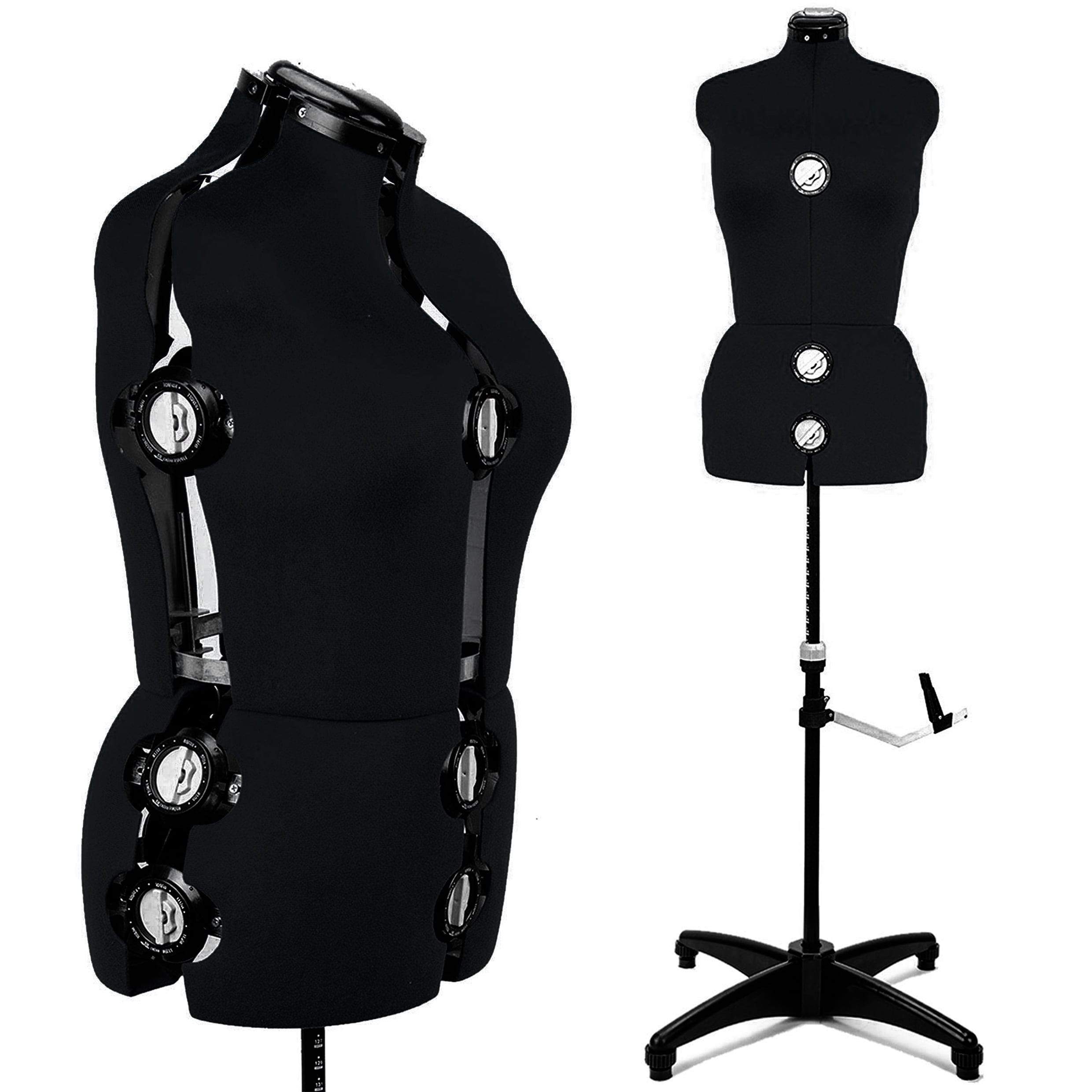 Buy GEX Black Female Fabric Adjustable Mannequin Dress Form for Sewing ...