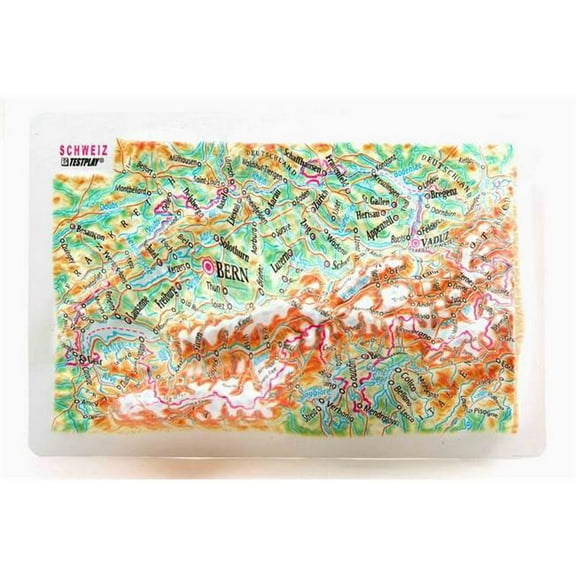 Switzerland Raised Relief Map, Framed - Souvenir Size