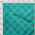 thumbnail image 2 of oneOone Polyester Lycra Fabric Leaves|Floral & Peacock Block Print Fabric By Yard 56 Inch Wide, 2 of 4