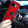 thumbnail image 2 of For Google Pixel 9A Ring Magnetic Kickstand Hybrid Case Cover - Red, 2 of 3