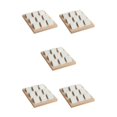thumbnail image 3 of Maytalsory Rustic Wood Earring Card Holder with Tray for Jewelry Display Showcasing Collection 9 Pair White 5Set, 3 of 6