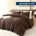 thumbnail image 4 of Earthy Brown Comforter King Size, Neutral 3 Pieces Comforter Set, Lightweight Solid Bedding Set, All Seasons Soft Fluffy King Comforter Set (104x90In Comforter & 2 Pillowcases), 4 of 7