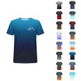 thumbnail image 1 of T-shirts Dégradé Montagne pour Femmes 2026 Été Décontracté Manches Courtes Col Rond T-Shirts Graphiques Randonnée Camping Hauts, 1 of 3