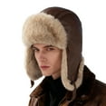 thumbnail image 4 of Fgnfyis Leather Winter Trapper Hat with Ear for Outdoor Motorcycle Skiing Cold Weather Warm Lined Hats for Men and Women BW1, 4 of 4
