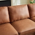 thumbnail image 5 of Miekor Furniture 82.2"L-Shape Sofa Couch with Chais Mid-Century Copper Nail on Arms,strong wooden leg and suede fabric design that will complement any living space.Left Chaise, Brown W5U942, 5 of 9
