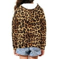 thumbnail image 3 of Psesaysky Boys Girls Fleece Hoodies Brown Leopard Print Zipper Hoodie Casual Hooded Sweatshirts with Pocket Winter Coat Jacket for Age 6-7 Kids, 3 of 7