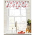 thumbnail image 3 of Red Watercolor Flowers Retro Small Curtain Rod Pocket Short Curtains Home Decor Partition Cabinet Door Window Curtains, 3 of 6