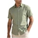 thumbnail image 2 of Blusa y camisa de manga corta con cuello vuelto para hombre, color liso, informal, holgada, a la moda, con botones, de manga corta y cuello vuelto, blusa de poliéster para hombre, 2 of 6