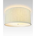 thumbnail image 1 of Moderne Flush Mount Conversion Kit 14" w Textured Oatmeal Hardback Drum Lampshade, 1 of 4