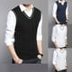 thumbnail image 4 of Chaleco de Suéter Para Hombres Casual de Punto de Algodón Con Cuello En V Chaleco Sin Mangas Suéter Tops Blusa Odeerbi  ODB-4, 4 of 4
