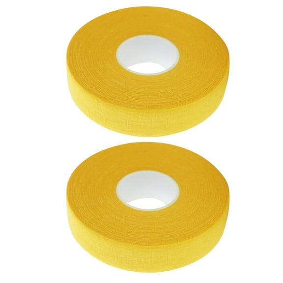ROSENICE 2Pcs 20M Yellow Cotton Hockey Stick Tape Anti Slip Waterproof for Sports Equipment Practice Use