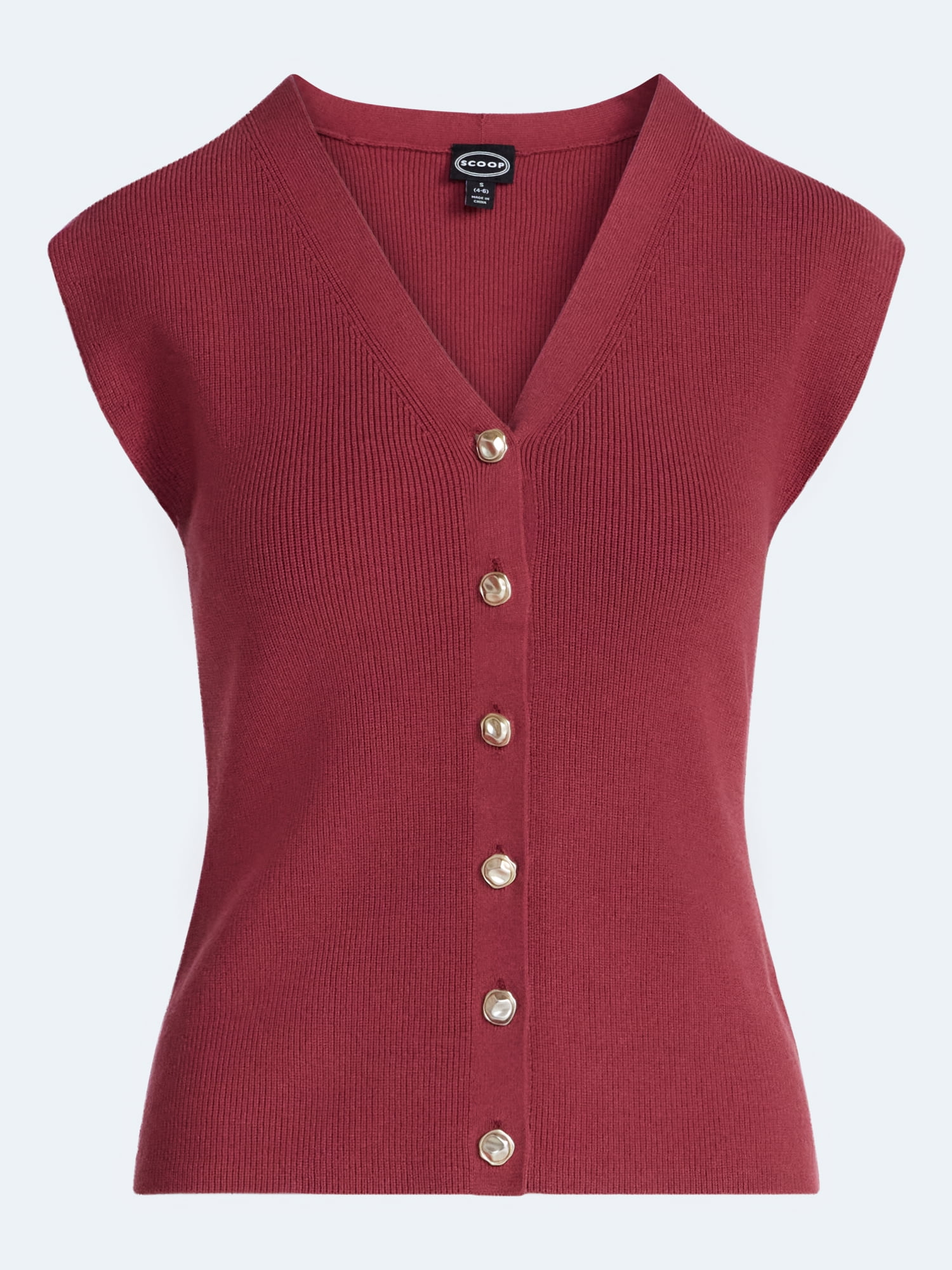 Scoop Women's V Neck Cardigan Sweater, Lightweight, Sizes XS-XXL