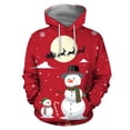 thumbnail image 1 of Suéter holgado con capucha para hombre y mujer de otoño e invierno con estampado navideño Fridja  ghj987+6671, 1 of 5