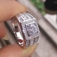 thumbnail image 2 of Mens Alloy Diamond Ring European and American Luxury Design Lightweight Band Elegant Jewelry Ring Gift for Him Size 5 to 12 and 8g Weight, 2 of 5