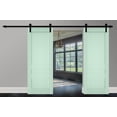 thumbnail image 3 of Sturdy Double Barn Door | Veregio 7411 Oliva | 13FT Rail Hangers Heavy Set | Solid Panel Interior Doors-72" x 96" (2* 36x96)-Black Rail, 3 of 6