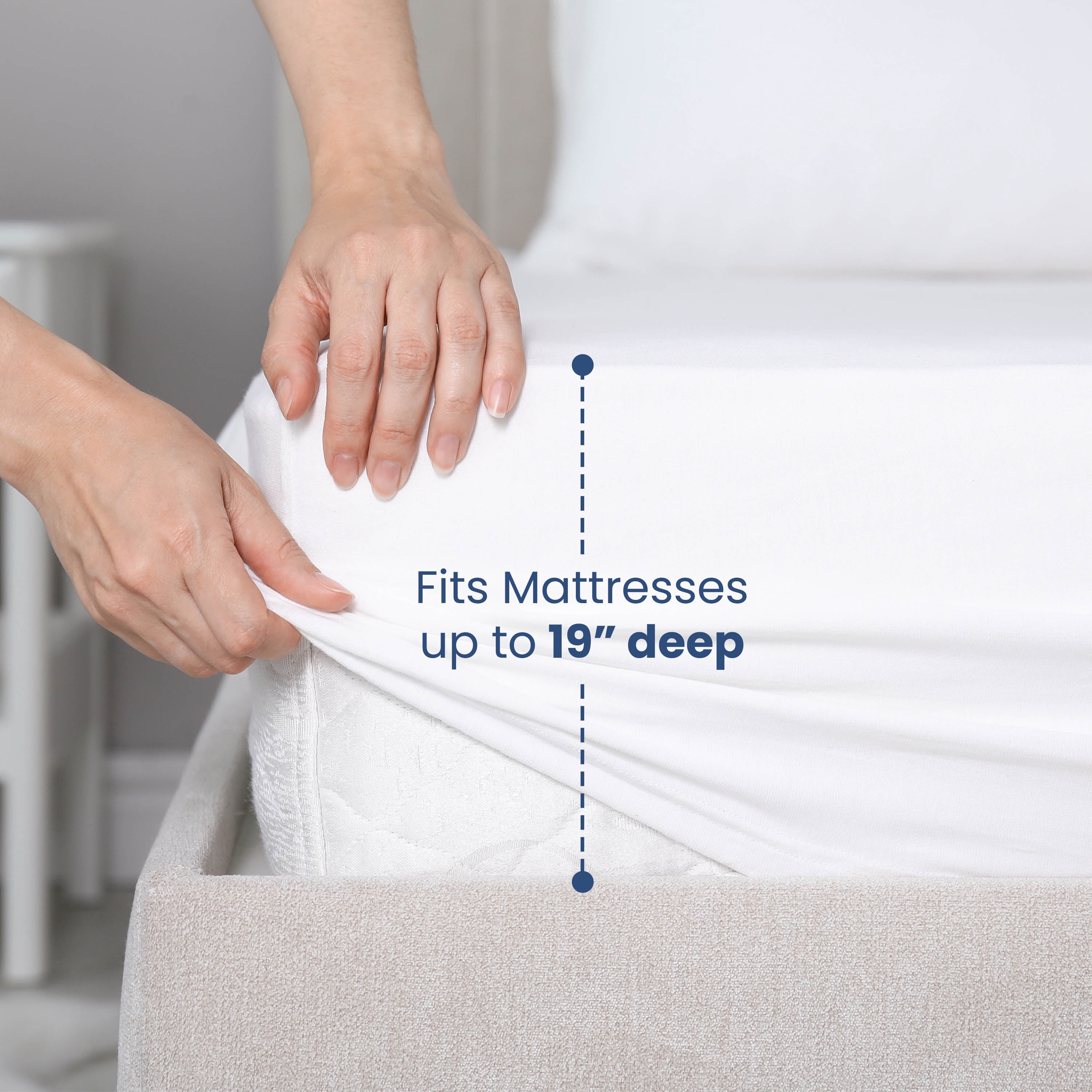 Soft Lightweight 400TC 100% Cotton Sateen Bed Sheet Set – 4-Piece Full – White