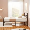 thumbnail image 5 of Taomika Brown Queen Size Modern Metal Platform Bed, 5 of 11