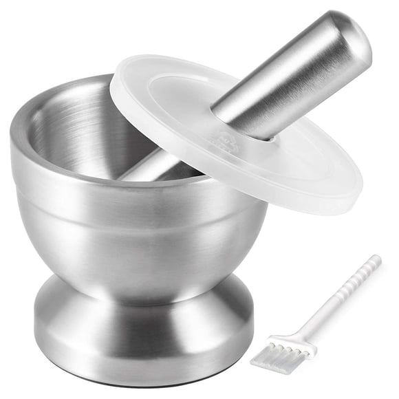 Mortero y maja Tera, acero inoxidable 18/8, capacidad de 250 ml