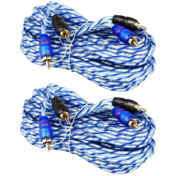 2 Rockville RTR172 17 Foot Twisted Pair RCA Cables 100% Copper, Amazing Quality