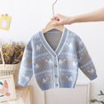 thumbnail image 2 of KYAIGUO Toddler Boys Girls Cardigan Sweaters Baby Cartoon Sweater Outerwear Warm Long Sleeve Open Front Button with Cute Cartoon Dinosaur Patterns down Knit Cardigan Kids Outwear for 9M-6Y, 2 of 9