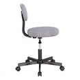 thumbnail image 2 of JJS Low Back Metal Armless Computer Chair with Thick Seat Cushion Pad in Gray, 2 of 6