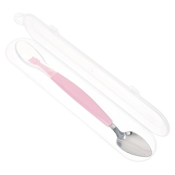 BRIGHTFUFU 1 Conjunto de Scraping Spoon Zigzag Cuchara Cuchara de doble cabeza Herramienta de alimentación infantil