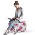 thumbnail image 2 of Rose Pouf Cover with Zipper, Nosegay of Roses and Wildflowers Design Watercolor Paint Effect, Soft Decorative Fabric Unstuffed Case, 30" W X 17.3" L, Reseda Green Off White, by Ambesonne, 2 of 5