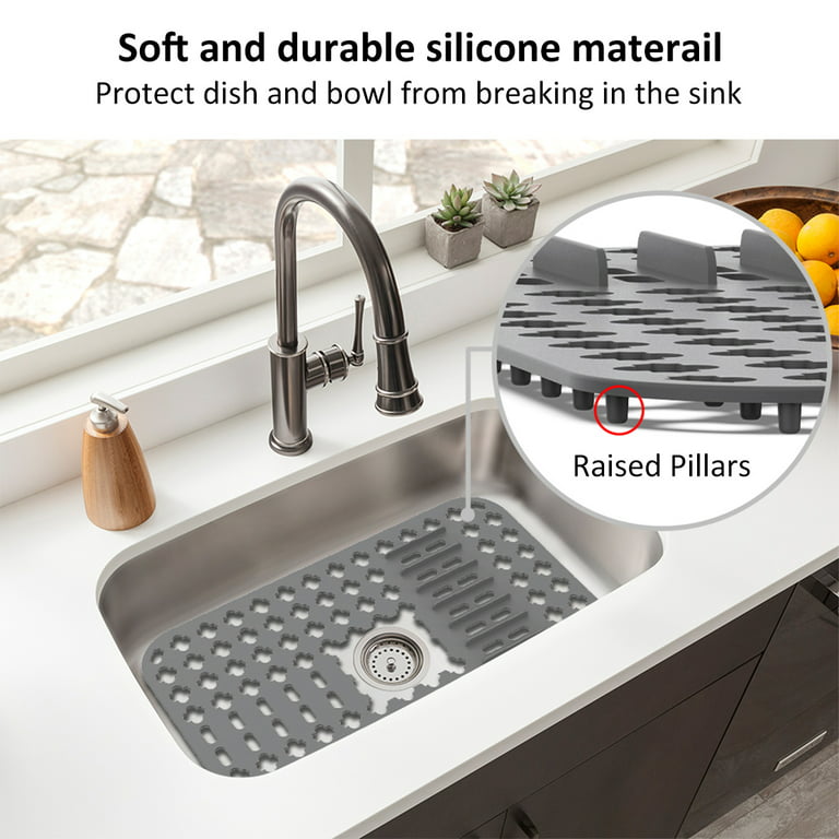 Kitchen Sink Protector Pad Grid Accessories Dishes Drying Mat Sink