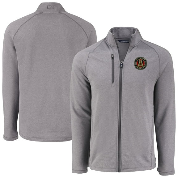 Men's-Cutter & Buck  Heather Gray Atlanta United FC Peshastin Eco Fleece Recycled Full-Zip Jacket