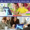 thumbnail image 3 of SaniMore Case for Lenovo Tab M10 Plus 3rd Gen 10.6 inch 2022 TB-125F/128F, Shockproof Silicone Backplane Rugged PCRotating Stand Pen Holder Anti-drop Heavy Duty Protective Cover, Navy+Blue, 3 of 5