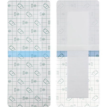 25 Pcs Waterproof Shower Protector Bandage 4"x10" for Post Knee Replacement Hip Surgery Recovery Long Surgical Incision Adhesive Larger Wounds Cover Island Dressing Bordered Gauze