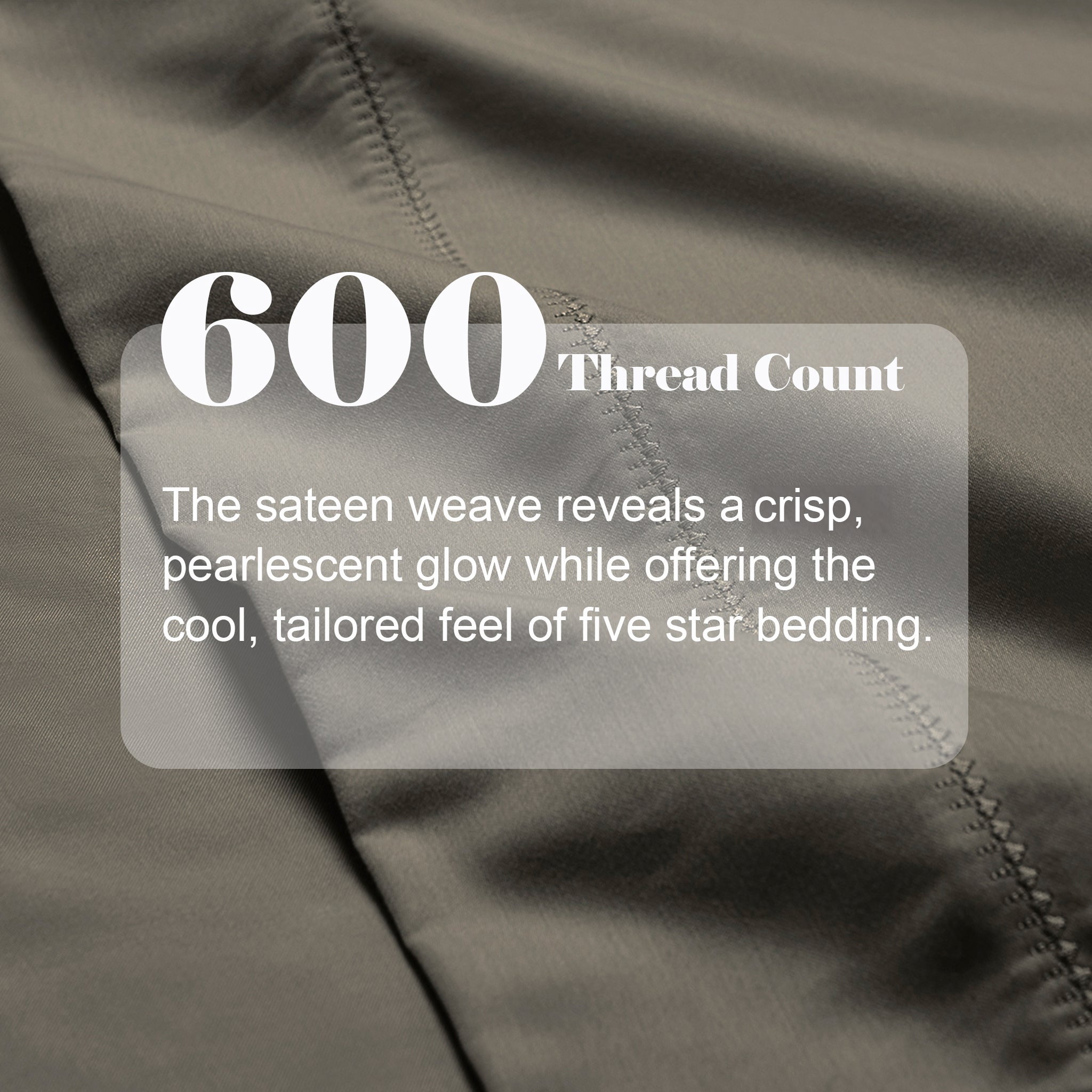 Superior Cotton Blend 600 Thread Count Embroidered Pillowcases , Set of 2, King Size, Grey