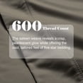thumbnail image 4 of Superior Cotton Blend 600 Thread Count Embroidered Pillowcases , Set of 2, King Size, Grey, 4 of 5