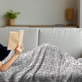 thumbnail image 3 of Modern Soft Flannel Fleece Blanket, Simplistic Layout of Outline Drawings Asymmetric Squares in Monochrome, Cozy Plush for Indoor and Outdoor Use, 70" x 90", Charcoal Grey and White, by Ambesonne, 3 of 5