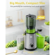 Juicer Machine with 4.35 Wide Mouth, Aeitto Cold Press Juicer Machine for Fruits and Vegetables, Slow Masticating Juicer Whole Fruit Juice Maker, High Juice Yield, Easy to Clean with Brush, Platinum