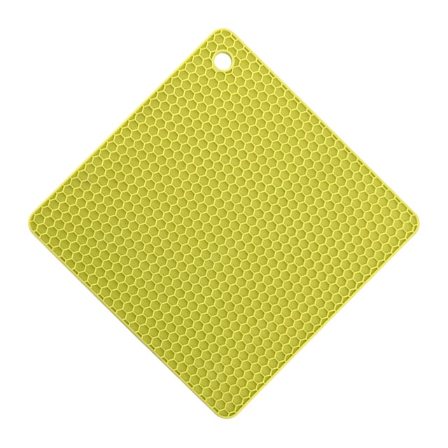Injueey Almohadillas antideslizantes de gel de sílice, soporte para olla, estera de silicona resistente al calor para fácil limpieza y Almacenamiento y organización del hogar Amarillo