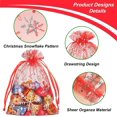 thumbnail image 3 of 100pcs Snowflake Organza Bags Christmas 4x6 inch, Red Drawstring Mesh Gift Pouches for Jewelry Candy Party Favor, 3 of 7