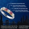 thumbnail image 2 of Gem Stone King 10K Two Tone Gold Lab Grown Diamond and Pink Tourmaline Wedding-Bands Ring for Women | 0.81 Cttw | Round 3.5MM | Gemstone April Birthstone | Size 7, 2 of 6