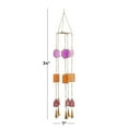 thumbnail image 3 of DecMode 34" Multi Colored Metal Indoor Outdoor Geometric Windchime with Stained Glass, 3 of 9