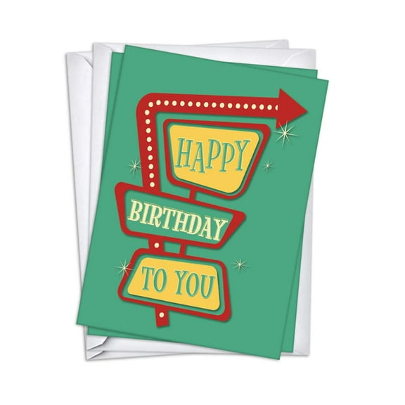 Retro Vintage Men's Birthday Cards | 1 Pack Single (5x7)