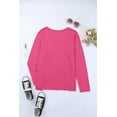 thumbnail image 2 of ABPHQTO Top de mujer rosa con escote en pico y botones de manga larga, 2 of 5