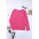 thumbnail image 2 of ABPHQTO Top de mujer rosa con escote en pico y botones de manga larga, 2 of 5
