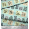 thumbnail image 2 of Soimoi Green Silk Fabric Motivational Quotes Text Print Fabric by the Yard 42 Inch Wide, 2 of 3